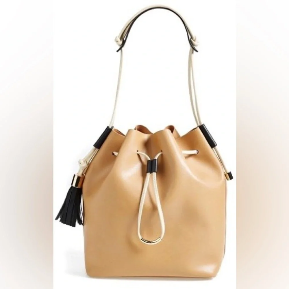 Vince Camuto Lorin Drawstring Leather Bucket Bag